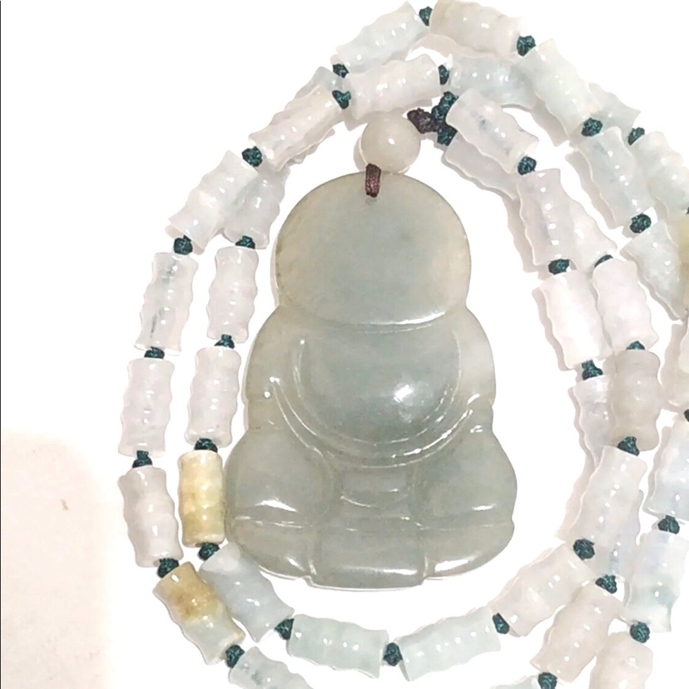 Authentic Type A Lucky Real Green Jade Necklace - image 2